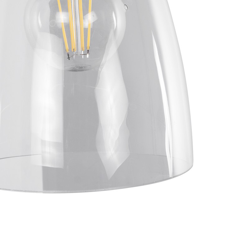 GloboStar® LYDIA 01071 Vintage Επιτοίχιο Φωτιστικό Απλίκα Μονόφωτο 1 x E27 IP20 Μαύρο & Χρυσό Μέταλλο με Διάφανο Γυαλί - Μ14 x Π26 x Υ30cm