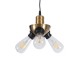 GloboStar® COPPER 01076 Vintage Κρεμαστό Φωτιστικό Ανάρτηση Τρίφωτο 3 x E27 IP20 Χρυσό Μέταλλο με Μαύρο Πλαστικό - Μ14 x Π14 x Υ13cm