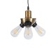 GloboStar® COPPER 01076 Vintage Κρεμαστό Φωτιστικό Ανάρτηση Τρίφωτο 3 x E27 IP20 Χρυσό Μέταλλο με Μαύρο Πλαστικό - Μ14 x Π14 x Υ13cm