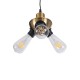 GloboStar® COPPER 01076 Vintage Κρεμαστό Φωτιστικό Ανάρτηση Τρίφωτο 3 x E27 IP20 Χρυσό Μέταλλο με Μαύρο Πλαστικό - Μ14 x Π14 x Υ13cm