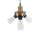 GloboStar® COPPER 01076 Vintage Κρεμαστό Φωτιστικό Ανάρτηση Τρίφωτο 3 x E27 IP20 Χρυσό Μέταλλο με Μαύρο Πλαστικό - Μ14 x Π14 x Υ13cm