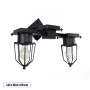 GLOBOSTAR® TORO 01079 Vintage Φωτιστικό Τοίχου - Απλίκα με Ντουί 2 x E27 AC 220-240V IP20 - Μαύρο - Μ44 x Π33 x Υ21cm