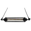 GloboStar® TUBE 01085 Vintage Κρεμαστό Φωτιστικό Ανάρτηση Μονόφωτο 1 x E27 IP20 Μαύρο Μέταλλο - Μ43 x Π11 x Υ11cm