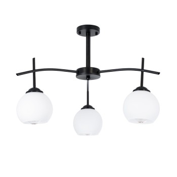 GLOBOSTAR® LUNA 01087 Μοντέρνο Φωτιστικό Οροφής με Ντουί 3 x E27 AC 220-240V IP20 - Λευκό & Μαύρο - Μ45 x Π45 x Υ40cm