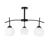 GloboStar® LUNA 01087 Μοντέρνο Φωτιστικό Οροφής Καμπάνα Τριφωτο 3 x E27 IP20 Μαύρο Μέταλλο με Λευκό Γυαλί - Μ45 x Π45 x Υ40cm