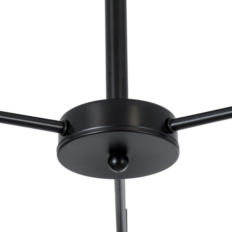 GloboStar® LUNA 01087 Μοντέρνο Φωτιστικό Οροφής Καμπάνα Τριφωτο 3 x E27 IP20 Μαύρο Μέταλλο με Λευκό Γυαλί - Μ45 x Π45 x Υ40cm