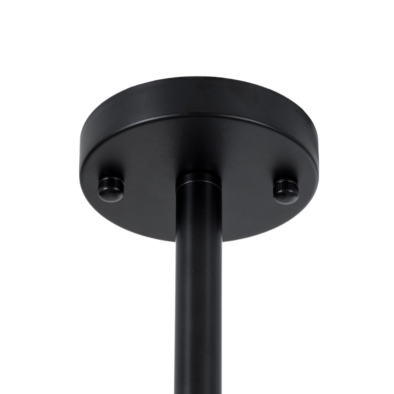 GloboStar® LUNA 01087 Μοντέρνο Φωτιστικό Οροφής Καμπάνα Τριφωτο 3 x E27 IP20 Μαύρο Μέταλλο με Λευκό Γυαλί - Μ45 x Π45 x Υ40cm