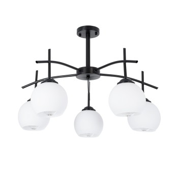 GLOBOSTAR® LUNA 01088 Μοντέρνο Φωτιστικό Οροφής με Ντουί 5 x E27 AC 220-240V IP20 - Λευκό & Μαύρο - Μ60 x Π60 x Υ43cm