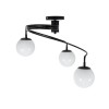 GloboStar® SELINA 01089 Μοντέρνο Φωτιστικό Οροφής Μπάλα Τρίφωτο 3 x E27 IP20 Μαύρο Μέταλλο με Λευκό Γυαλί - Μ60 x Π60 x Υ45cm