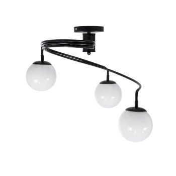 GLOBOSTAR® SELINA 01089 Μοντέρνο Φωτιστικό Οροφής με Ντουί 3 x E27 AC 220-240V IP20 - Μαύρο & Λευκό - Μ60 x Π60 x Υ45cm