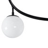 GloboStar® SELINA 01089 Μοντέρνο Φωτιστικό Οροφής Μπάλα Τρίφωτο 3 x E27 IP20 Μαύρο Μέταλλο με Λευκό Γυαλί - Μ60 x Π60 x Υ45cm