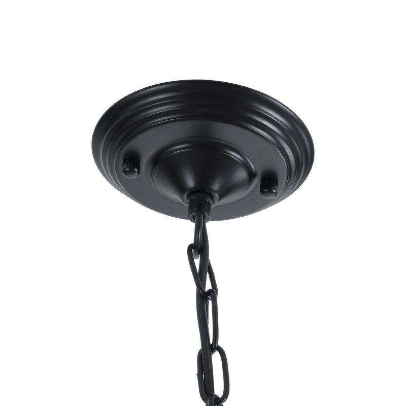 GloboStar® LIMI 01091 Vintage Κρεμαστό Φωτιστικό Καπέλο Τρίφωτο 3 x E14 IP20 Μαύρο & Χρυσό Μέταλλο με Μαύρο Ύφασμα - Μ55 x Π55 x Υ55cm