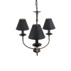 GloboStar® LIMI 01091 Vintage Κρεμαστό Φωτιστικό Καπέλο Τρίφωτο 3 x E14 IP20 Μαύρο & Χρυσό Μέταλλο με Μαύρο Ύφασμα - Μ55 x Π55 x Υ55cm