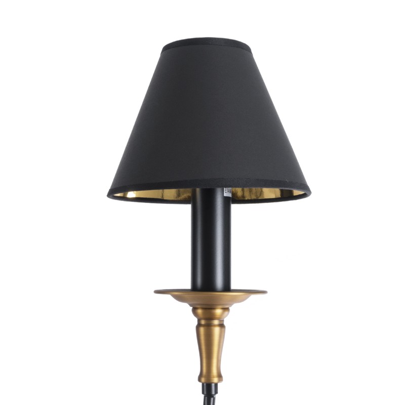 GloboStar® LIMI 01091 Vintage Κρεμαστό Φωτιστικό Καπέλο Τρίφωτο 3 x E14 IP20 Μαύρο & Χρυσό Μέταλλο με Μαύρο Ύφασμα - Μ55 x Π55 x Υ55cm