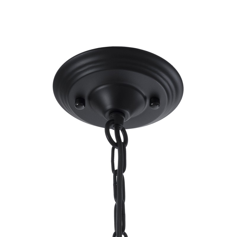 GloboStar® LIMI 01092 Vintage Κρεμαστό Φωτιστικό Καπέλο Πολύφωτο 6 x E14 IP20 Μαύρο & Χρυσό Μέταλλο με Μαύρο Ύφασμα - Μ70 x Π70 x Υ60cm