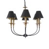 GloboStar® LIMI 01092 Vintage Κρεμαστό Φωτιστικό Καπέλο Πολύφωτο 6 x E14 IP20 Μαύρο & Χρυσό Μέταλλο με Μαύρο Ύφασμα - Μ70 x Π70 x Υ60cm