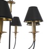 GloboStar® LIMI 01092 Vintage Κρεμαστό Φωτιστικό Καπέλο Πολύφωτο 6 x E14 IP20 Μαύρο & Χρυσό Μέταλλο με Μαύρο Ύφασμα - Μ70 x Π70 x Υ60cm