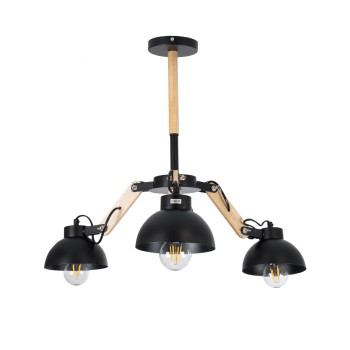 GLOBOSTAR® OLD SCHOOL 01093 Μοντέρνο Φωτιστικό Οροφής με Ντουί 3 x E27 AC 220-240V IP20 - Μαύρο & Μπεζ - Μ75 x Π75 x Υ35cm