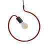 GloboStar® LIBBY 01095-1 Παιδικό Κρεμαστό Φωτιστικό Ανάρτηση Μονόφωτο 1 x E27 IP20 Κόκκινο Μέταλλο - Μ28 x Π28 x Υ16cm