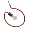GloboStar® LIBBY 01095-1 Παιδικό Κρεμαστό Φωτιστικό Ανάρτηση Μονόφωτο 1 x E27 IP20 Κόκκινο Μέταλλο - Μ28 x Π28 x Υ16cm