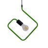 GloboStar® LIBBY 01096-1 Παιδικό Κρεμαστό Φωτιστικό Ανάρτηση Μονόφωτο 1 x E27 IP20 Πράσινο & Μαύρο Μέταλλο - Μ31 x Π31 x Υ16cm