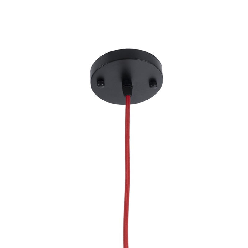 GloboStar® PARROT 01099 Μοντέρνο Κρεμαστό Φωτιστικό Πλέγμα Μονόφωτο 1 x E27 IP20 Μαύρο Μέταλλο - Μ28 x Π28 x Υ30cm