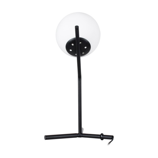 GloboStar® ELFIS 01100 Μοντέρνο Επιτραπέζιο Φωτιστικό Πορτατίφ Μονόφωτο 1 x E27 IP20 Μαύρο Μέταλλο με Λευκό Γυαλί - Μ22 x Π27 x Υ41cm GloboStar® ELFIS 01100 Μοντέρνο Επιτραπέζιο Φωτιστικό Πορτατίφ Μονόφωτο 1 x E27 Λευκή Γυάλινη Μπάλα με Μεταλλικό Μαύρο Σώμα Φ15 x Υ41cm