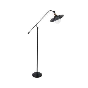 GLOBOSTAR® WYNGE 01101 Vintage Επιδαπέδιο Φωτιστικό με Ντουί 1 x E27 AC 220-240V IP20 - Μαύρο & Χρυσό - Μ95 x Π27 x Υ174cm