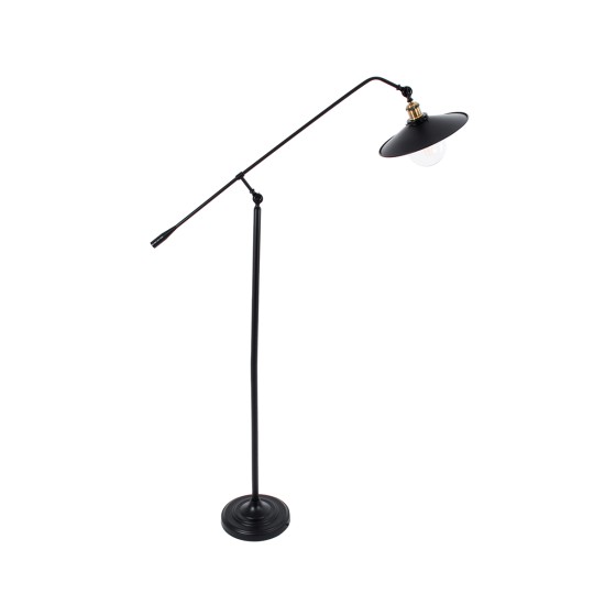 GloboStar® WYNGE 01101 Vintage Επιδαπέδιο Φωτιστικό Μονόφωτο 1 x E27 IP20 Μαύρο & Χρυσό Μέταλλο - Μ95 x Π27 x Υ174cm GloboStar® WYNGE 01101 Vintage Επιδαπέδιο Φωτιστικό Μονόφωτο 1 x E27 IP20 Μαύρο & Χρυσό Μέταλλο - Μ95 x Π27 x Υ174cm