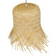 GloboStar® HAWAII 01103 Boho Κρεμαστό Φωτιστικό Καμπάνα Μονόφωτο 1 x E27 IP20 Μπέζ Ξύλο - Μ40 x Π40 x Y43cm