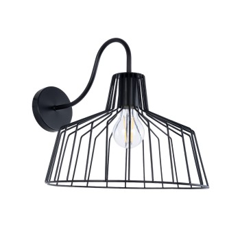 GLOBOSTAR® TRIUMPH 01117 Vintage Φωτιστικό Τοίχου - Απλίκα με Ντουί 1 x E27 AC 220-240V IP20 - Μαύρο - Μ30 x Π36 x Υ30cm