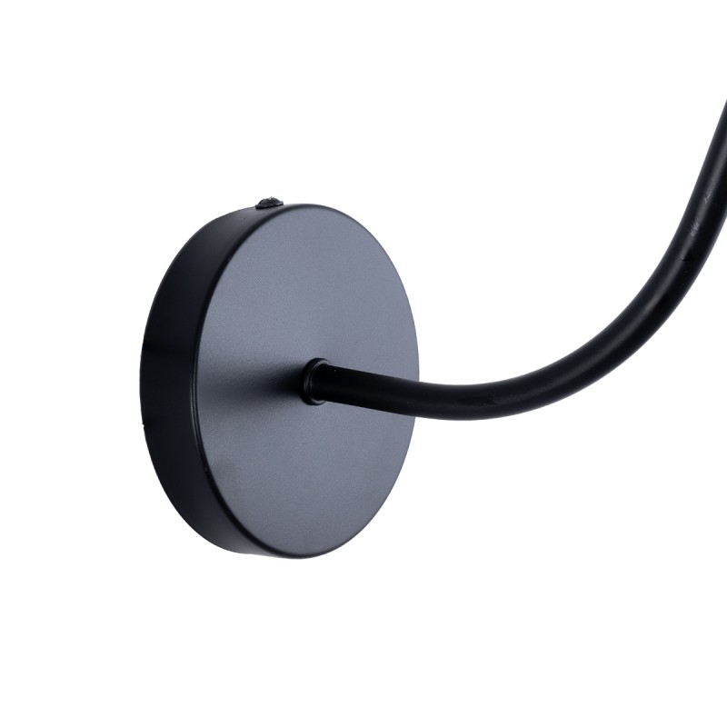 GloboStar® TRIUMPH 01117 Vintage Επιτοίχιο Φωτιστικό Απλίκα Μονόφωτο 1 x E27 IP20 Μαύρο Μέταλλο - Μ30 x Π36 x Υ30cm