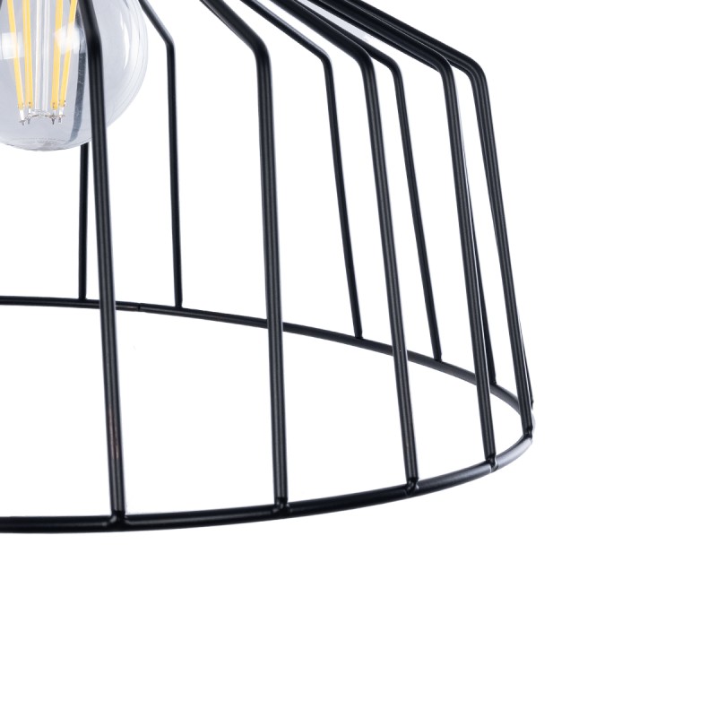 GloboStar® TRIUMPH 01117 Vintage Επιτοίχιο Φωτιστικό Απλίκα Μονόφωτο 1 x E27 IP20 Μαύρο Μέταλλο - Μ30 x Π36 x Υ30cm