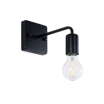 GLOBOSTAR® MISSAM 01119 Μοντέρνο Φωτιστικό Τοίχου - Απλίκα με Ντουί 1 x E27 AC 220-240V IP20 - Μαύρο - Μ14 x Π20 x Υ10cm