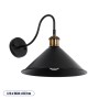 GLOBOSTAR® ANBET 01121 Vintage Φωτιστικό Τοίχου - Απλίκα με Ντουί 1 x E27 AC 220-240V IP20 - Μαύρο & Χρυσό - Μ26 x Π38 x Υ27cm