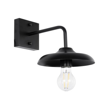 GLOBOSTAR® PHIA 01122 Vintage Φωτιστικό Τοίχου - Απλίκα με Ντουί 1 x E27 AC 220-240V IP20 - Μαύρο - Μ18.5 x Π29 x Υ18cm
