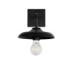 GloboStar® PHIA 01122 Vintage Επιτοίχιο Φωτιστικό Απλίκα Μονόφωτο 1 x E27 IP20 Μαύρο Μέταλλο - Μ18.5 x Π29 x Υ18cm