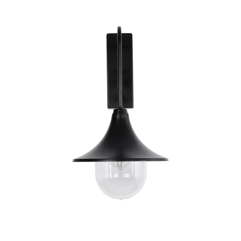 GloboStar® ANNIEL 01123 Vintage Επιτοίχιο Φωτιστικό Απλίκα Μονόφωτο 1 x E27 IP20 Μαύρο Μέταλλο - Μ27 x Π40 x Υ56cm