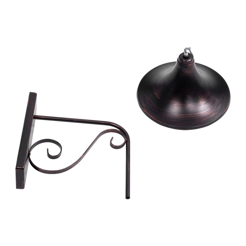 GloboStar® ANNIEL 01124 Vintage Επιτοίχιο Φωτιστικό Απλίκα Μονόφωτο 1 x E27 IP20 Χάλκινο Μέταλλο - Μ27 x Π40 x Υ56cm