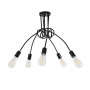 GLOBOSTAR® PAULELI 01127 Μοντέρνο Φωτιστικό Οροφής με Ντουί 5 x E27 AC 220-240V IP20 - Μαύρο - Μ76 x Π76 x Υ45cm