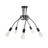 GloboStar® PAULELI 01127 Μοντέρνο Φωτιστικό Οροφής Πλέγμα Πολύφωτο 5 x E27 IP20 Μαύρο Μέταλλο - Μ76 x Π76 x Υ45cm