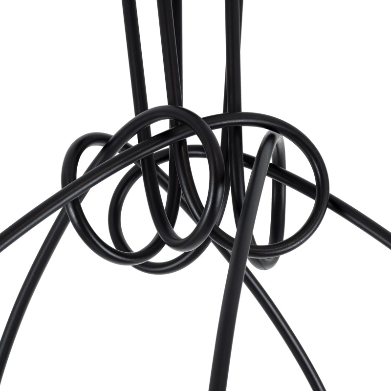 GloboStar® PAULELI 01127 Μοντέρνο Φωτιστικό Οροφής Πλέγμα Πολύφωτο 5 x E27 IP20 Μαύρο Μέταλλο - Μ76 x Π76 x Υ45cm