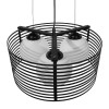 GloboStar® KEVIA 01150 Μοντέρνο Κρεμαστό Φωτιστικό Πλέγμα Τρίφωτο 3 x E27 IP20 Μαύρο Μέταλλο με Λευκό Γυαλί - Μ40 x Π40 x Υ17.5cm