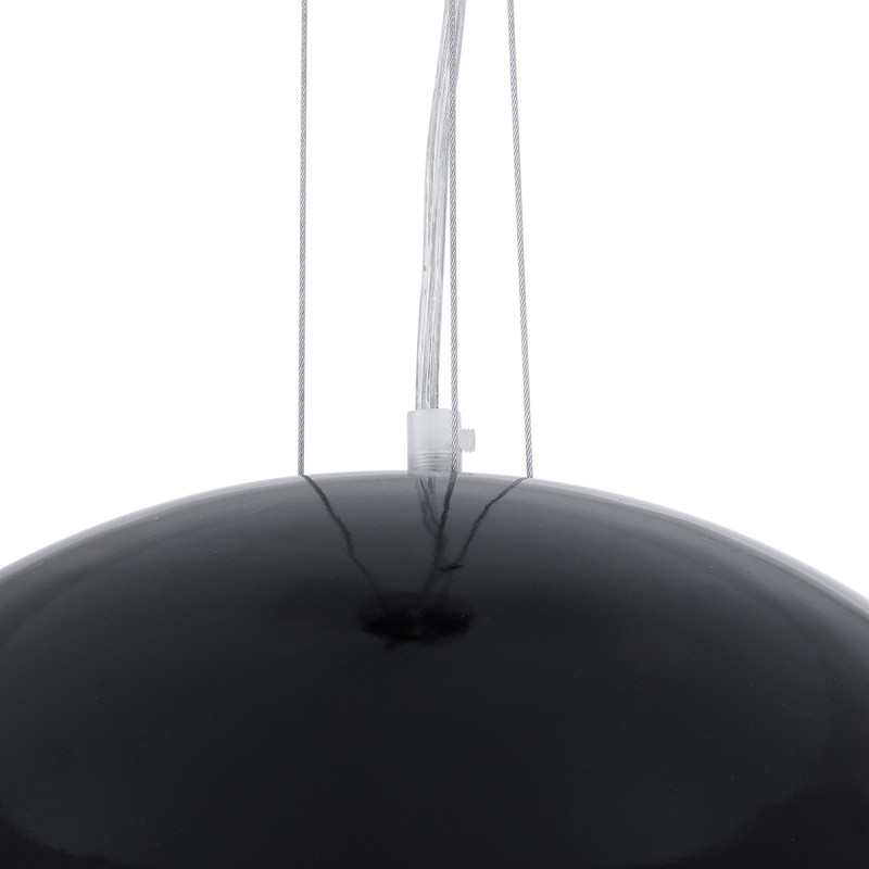 GloboStar® SERENIA 01151 Μοντέρνο Κρεμαστό Φωτιστικό Καμπάνα Μονόφωτο 1 x E27 IP20 Μαύρο & Άσπρο Γύψο - Μ40 x Π40 x Υ20cm