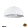GloboStar® SERENIA 01152 Μοντέρνο Κρεμαστό Φωτιστικό Καμπάνα Μονόφωτο 1 x E27 IP20 Λευκό Γύψο - Μ40 x Π40 x Υ20cm