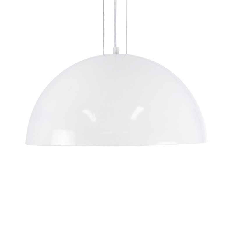 GloboStar® SERENIA 01152 Μοντέρνο Κρεμαστό Φωτιστικό Καμπάνα Μονόφωτο 1 x E27 IP20 Λευκό Γύψο - Μ40 x Π40 x Υ20cm