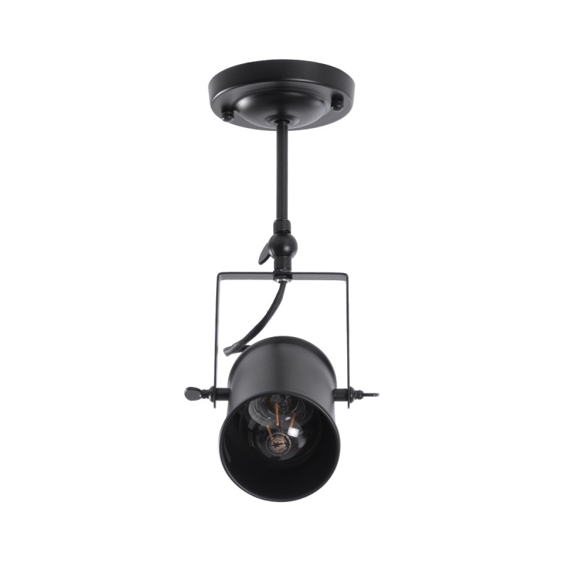 GLOBOSTAR® HOLLYWOOD 01153 Vintage Φωτιστικό Οροφής με Ντουί 1 x E27 AC 220-240V IP20 - Μαύρο - Μ8.5 x Π8.5 x Υ35cm