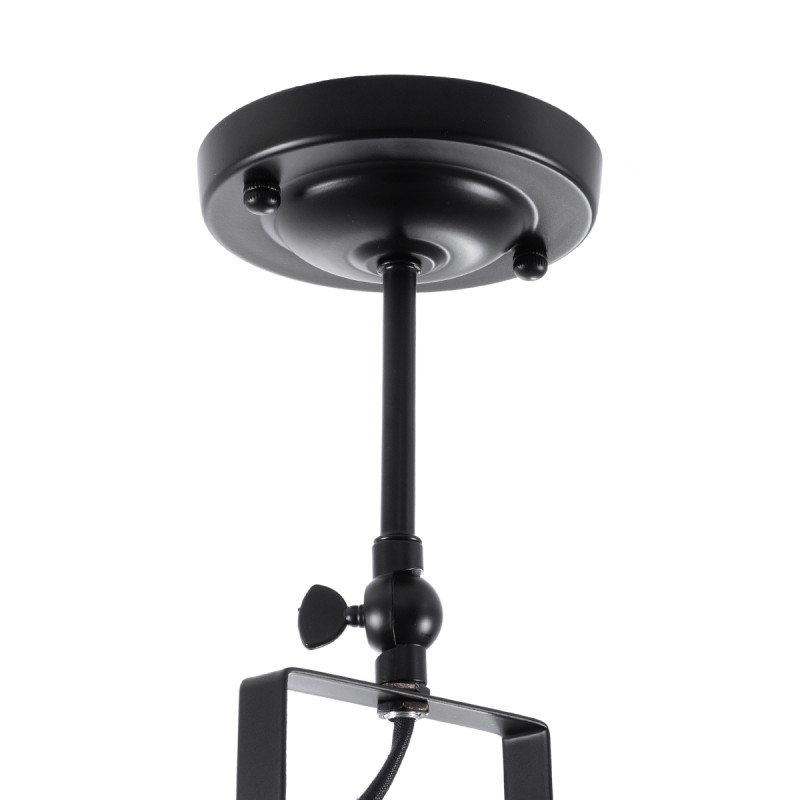GLOBOSTAR® HOLLYWOOD 01153 Vintage Φωτιστικό Οροφής με Ντουί 1 x E27 AC 220-240V IP20 - Μαύρο - Μ8.5 x Π8.5 x Υ35cm