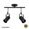 GloboStar® HOLLYWOOD 01154 Vintage Φωτιστικό Οροφής Ράγα Δίφωτο 2 x E27 IP20 Μαύρο Μέταλλο - Μ45 x Π15 x Υ40cm