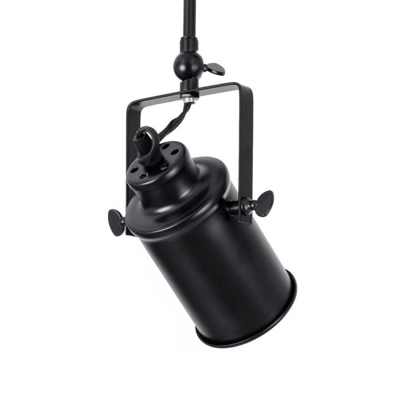 GloboStar® HOLLYWOOD 01154 Vintage Φωτιστικό Οροφής Ράγα Δίφωτο 2 x E27 IP20 Μαύρο Μέταλλο - Μ45 x Π15 x Υ40cm